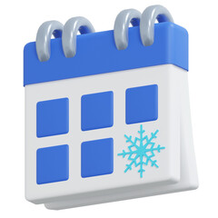 winter calendar 3d icon winter illustration
