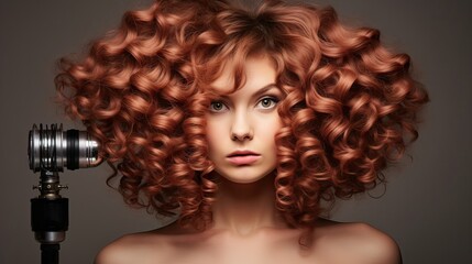 Styling innovation, haircare magic, perfectly sculpted curls, frizz-free results, beauty made simple, defined waves, hairstyling ease. Crafted with expertise. Generated by AI.