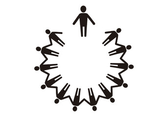 Icono de actividad grupal o juego. Liderazgo