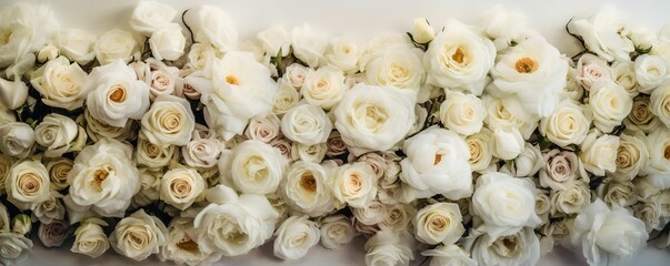 Fototapeta na wymiar White rose background, generative ai