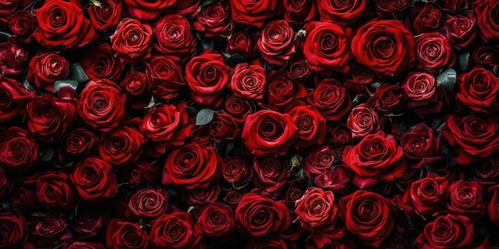 Red rose background, generative ai