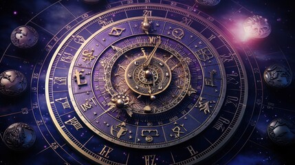 Fototapeta na wymiar Astrological charts and symbols