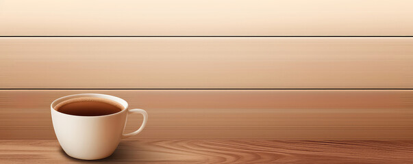 Wooden Background Featuring Coffee Cup