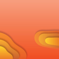 Abstract orange circle 3D wave gradient background illustration
