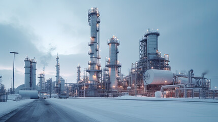 Oil refinery, petrochemical plant, petrochemical industry. Industrial background