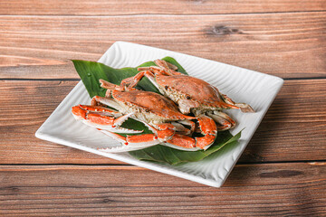 Yummy boiled crab in the plate