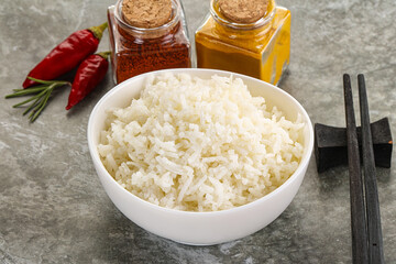 Steamed Basmati rice in the bowl