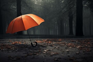 concept of gloomy Monday with umbrella, the most sorrowful and despondent day annually. Generative AI