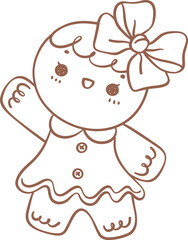 Gingerbread girl outline 