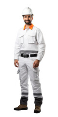 Engineer, a contractor worker man isolated on transparent white background