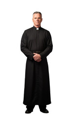 Catholic priest isolated on transparent white background