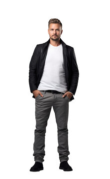 Casual handsome young man. Isolated on transparent white background