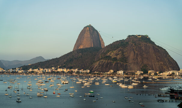 Stunning Evening View of Sailboats at Botafogo Bay, Rio De Janeiro