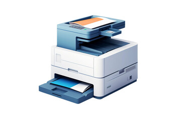 Office Printer with Paper Trays Icon on transparent background.