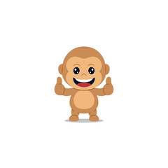 Cute monkey giving thumb up cartoon