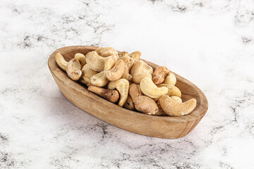 Cashew nuts heap in the bowl