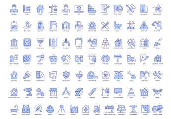 Construction 85 Blue Icons Set