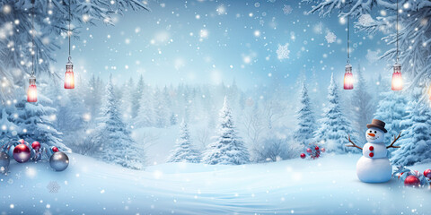 christmas template snowy cold with snowflakes