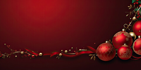 christmas template red with christmas decoration