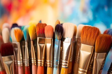 brushes and paint