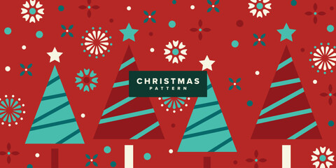 Obraz premium Red and Green Geometric Christmas Pattern