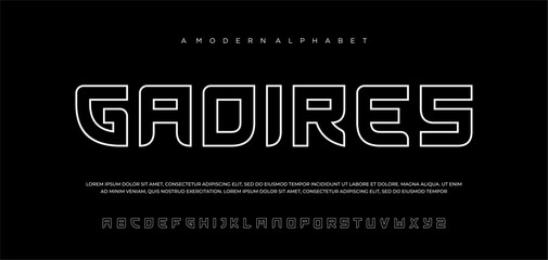 Fototapeta na wymiar letters font Elegant awesome minimalist geometric typeface design