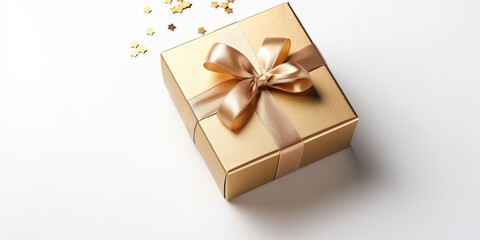 Obraz na płótnie Canvas gift box with gold ribbon