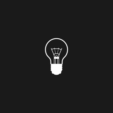  Lightbulb icon isolated on black background