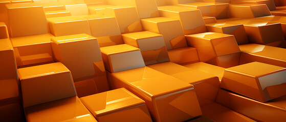 High-Tech Panoramic Background with Interlocking Musta