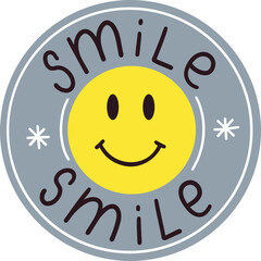 Sticker Label Circle Smile