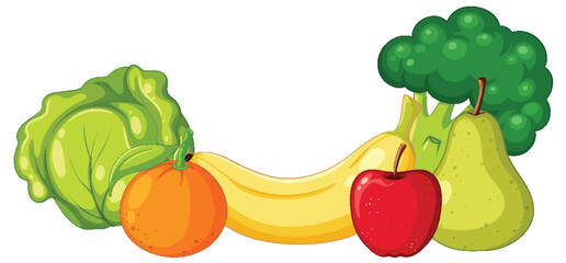 Group of Various Foods Rich in Vitamin C