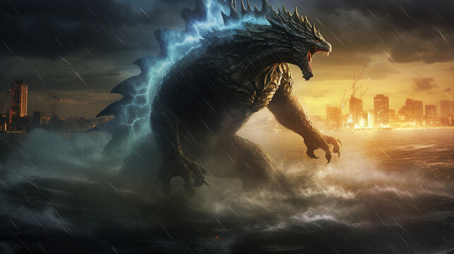 Download Godzilla Earth unleashing its fury Wallpaper