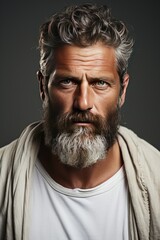Fototapeta premium Un bel homme stoïque ancien, représentant le stoïcisme. IA générative, IA