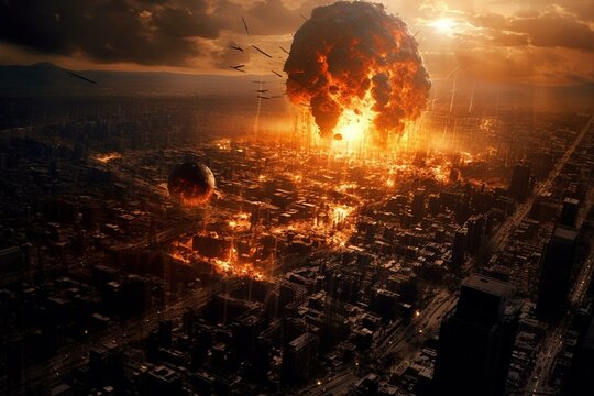 Devastating atomic blast obliterates metropolis. Generative AI