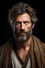 Obraz premium Un bel homme stoïque ancien, représentant le stoïcisme. IA générative, IA