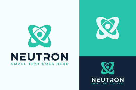 Simple Creative Atom Neutron Proton Electron Nuclear Core Molecule Logo Design Branding Template