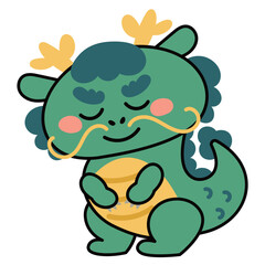 お辞儀するかわいい辰のイラスト素材
