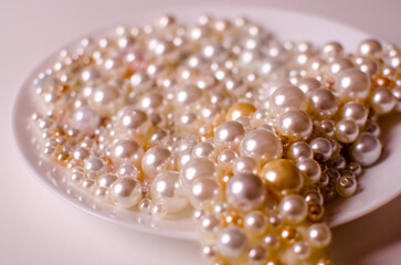 Elegant collection of lustrous pearl white beads, perfect for jewelry and craft projects