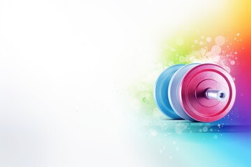 Bright colorful background, sports illustration, exercise equipment