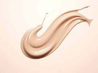 Liquid foundation splash element, fluid cosmetic cream 3d rendering.