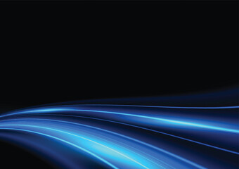 Modern abstract high-speed light motion effect on black background. vector illustration.