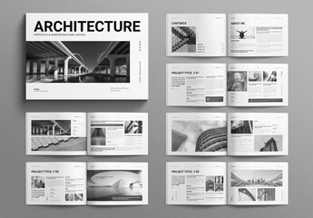 Architecture Portfolio Template Brochure Layout Landscape