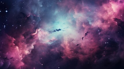 Space galaxy wallpaper, in shades of dark and light purple, realistic light and color use, vibrant skies, and realistic textures. Generative AI