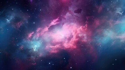 Space galaxy wallpaper, in shades of dark and light purple, realistic light and color use, vibrant skies, and realistic textures. Generative AI