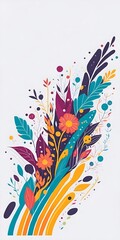 Obraz premium Cartoon spring flowers background. AI generated illustration