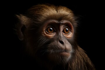 Image of a primate captured in a photograph. Generative AI