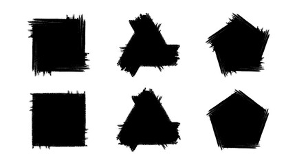 Grunge design elements for social media. Geometric text boxes set. Dirty distress texture banners for social networks story and posts. Grunge frames. Vector illustration