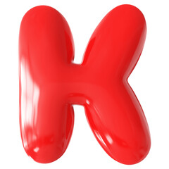 Red Letter K Font Bubble
