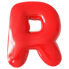 Red Letter R Font Bubble
