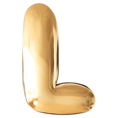 Gold Letter L Font Bubble